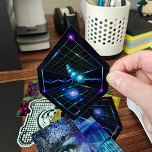 Holographic Dimension Jumping Sticker - Cyberpunk Sticker - Laptop ...