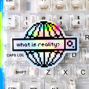 Webcore Question Reality Sticker | 90s Pixel Art Stickers