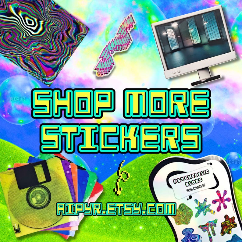 Holographic Dimension Jumping Sticker | Surreal Sci-fi Art - Etsy