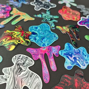 1.5 inch Trippy Blob Stickers