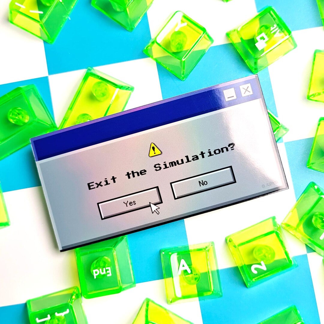 90s Existential Computer Error Sticker | Y2K Nostalgia, Vaporwave ...