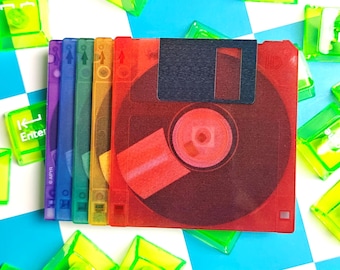 Rainbow Floppy Disk Sticker | 80s 90s Y2K Laptop Decal