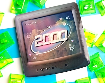 2000s Nostalgia TV Sticker | Y2K Laptop Decal, Mcbling Stickers