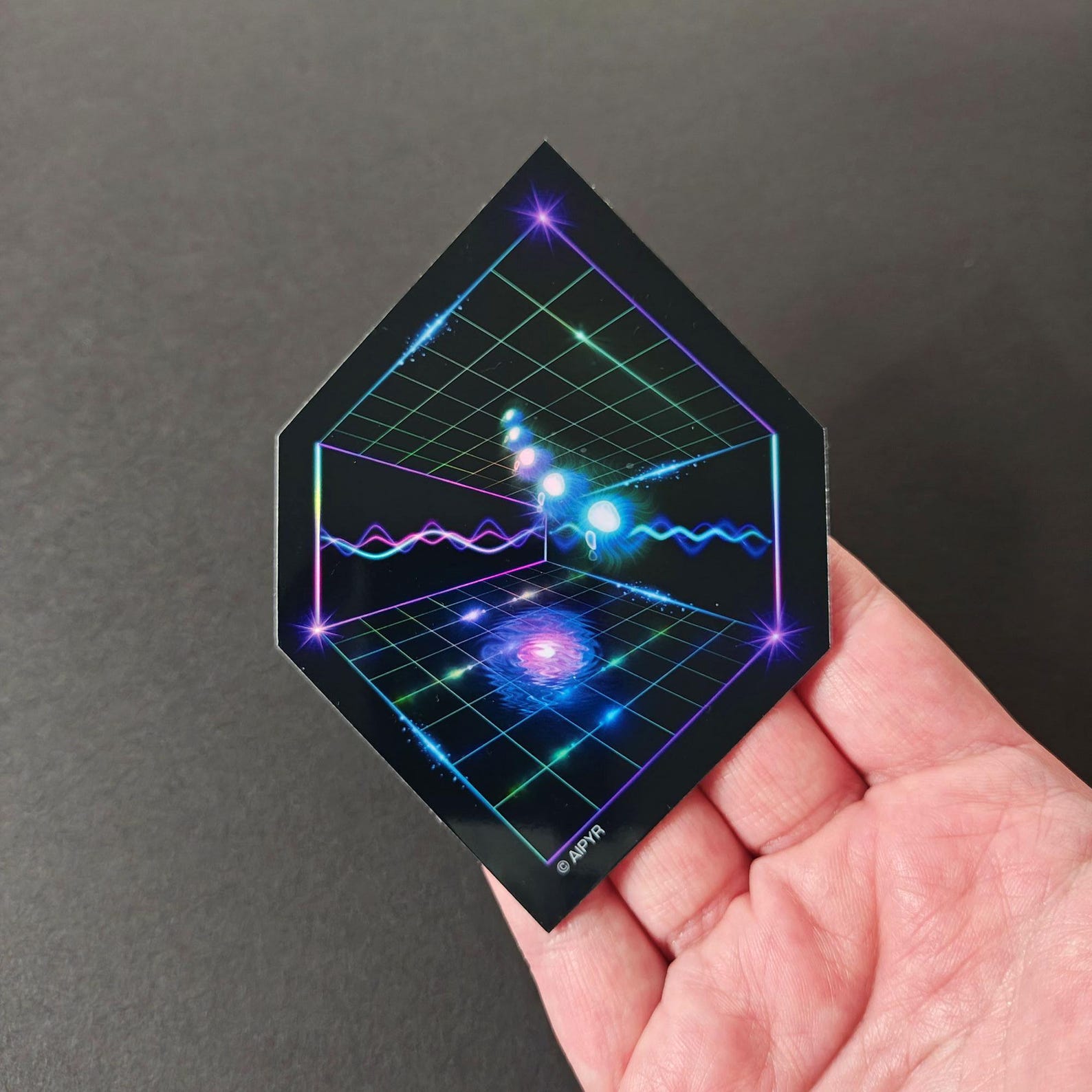 Holographic Dimension Jumping Sticker | Surreal Sci-fi Art - Etsy