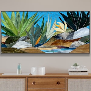 MOSAIC ART STUDIO hand cut stained glass mosaics- indoor / outdoor home wall panel art decor kitchen patio bathroom custom made to order