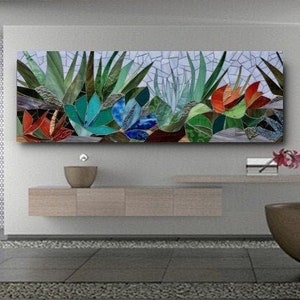 MOSAIC ART STUDIO  handcrafted stained glass mosaic wall panel indoor outdoor art - kitchen bathroom patio home decor art