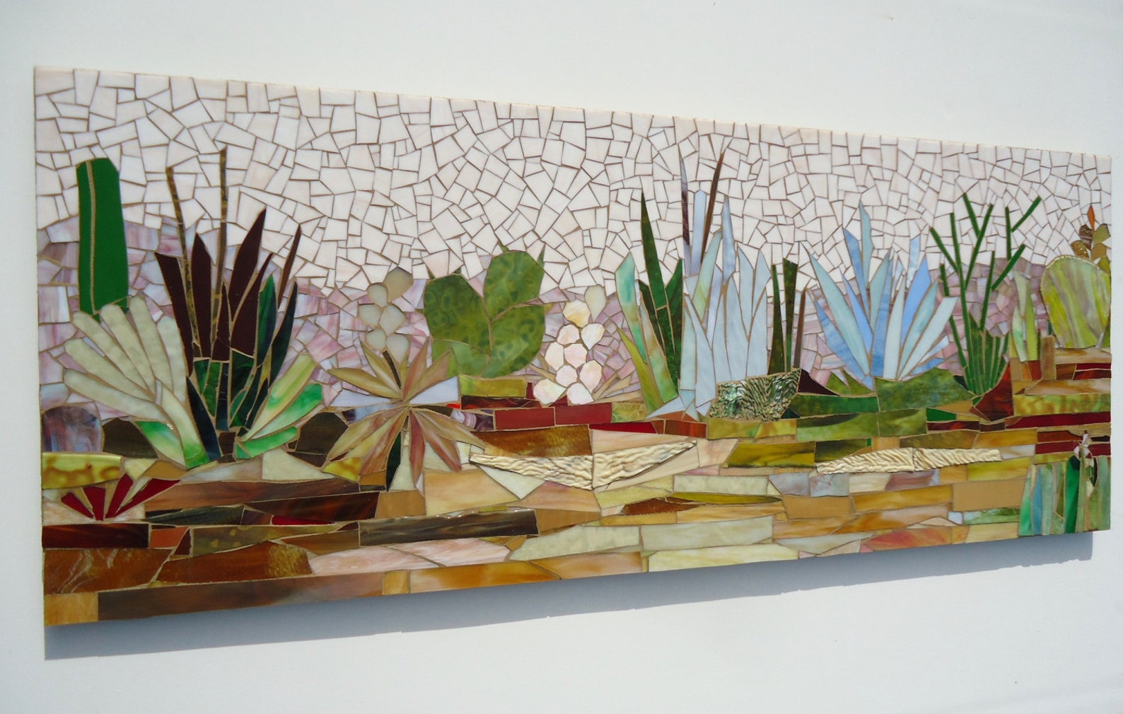 DESERT LANDSCAPE cactus jardin mosaïque mur art fait sur | Etsy