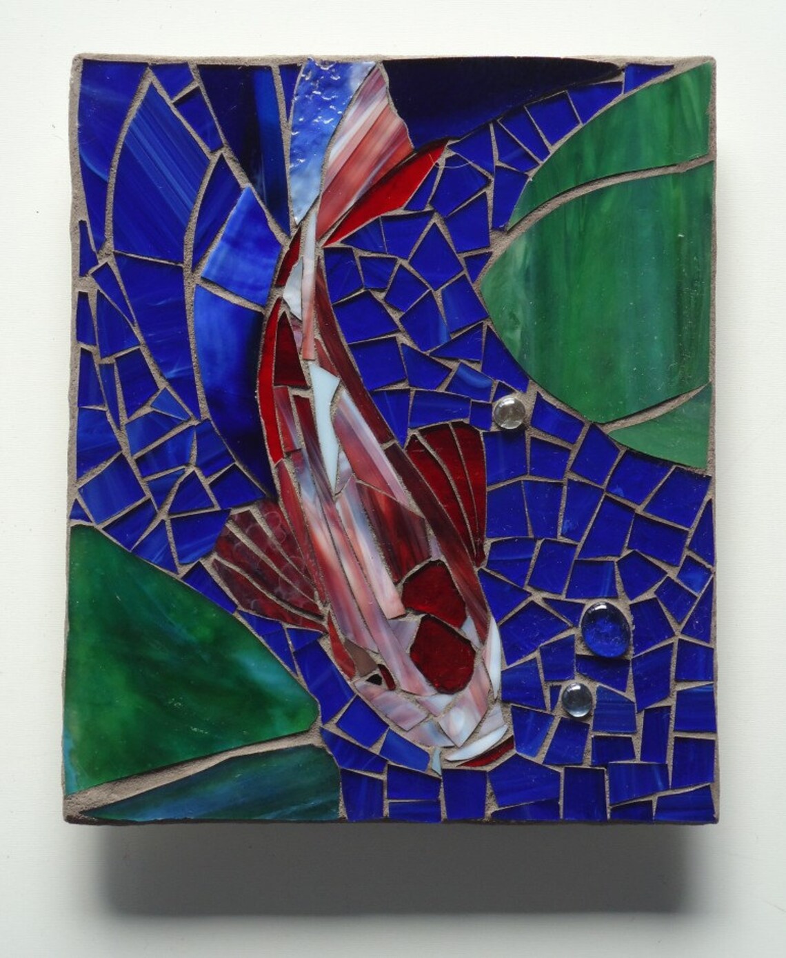 MOSAIC KOI TILES outdoor glass wall art set of 4 Etsy