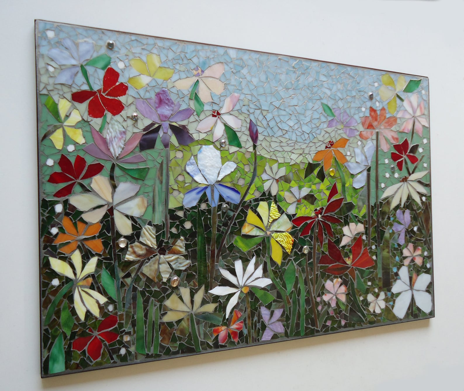 MOSAIC WALL ART stained glass wall decor floral garden indoor Etsy