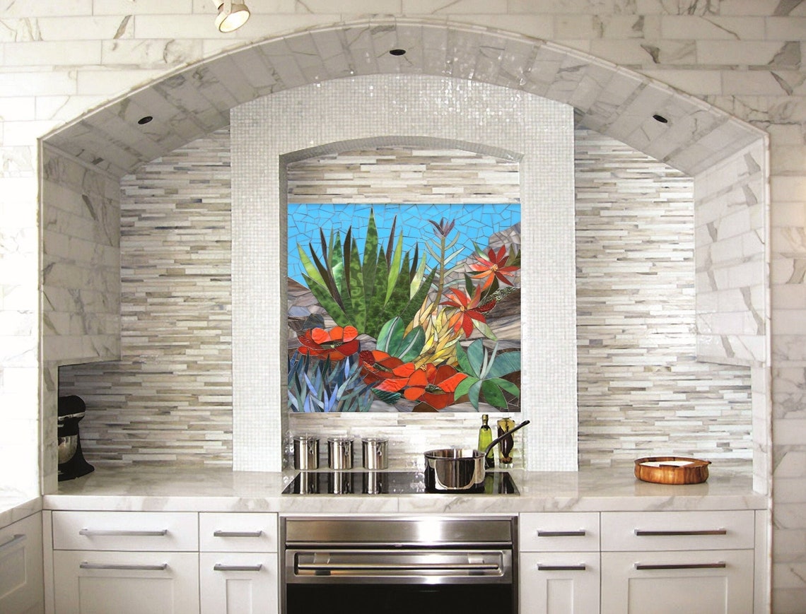 KITCHEN BACKSPLASH MOSAIC Wall Art Kitchen Backsplash Indoor Outdoor