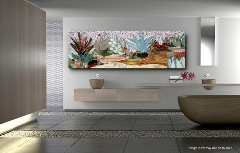 Succulent Garden Mosaic Wall Art Made To Order Patio Decor Image 0