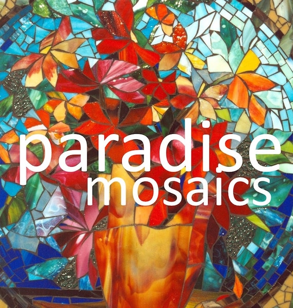 Cobalt Floral Stained Glass Mosaic Panel – Custom Indoor Outdoor