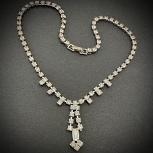 Vintage Rhinestone Choker: 1950s Old Hollywood Glam Necklace