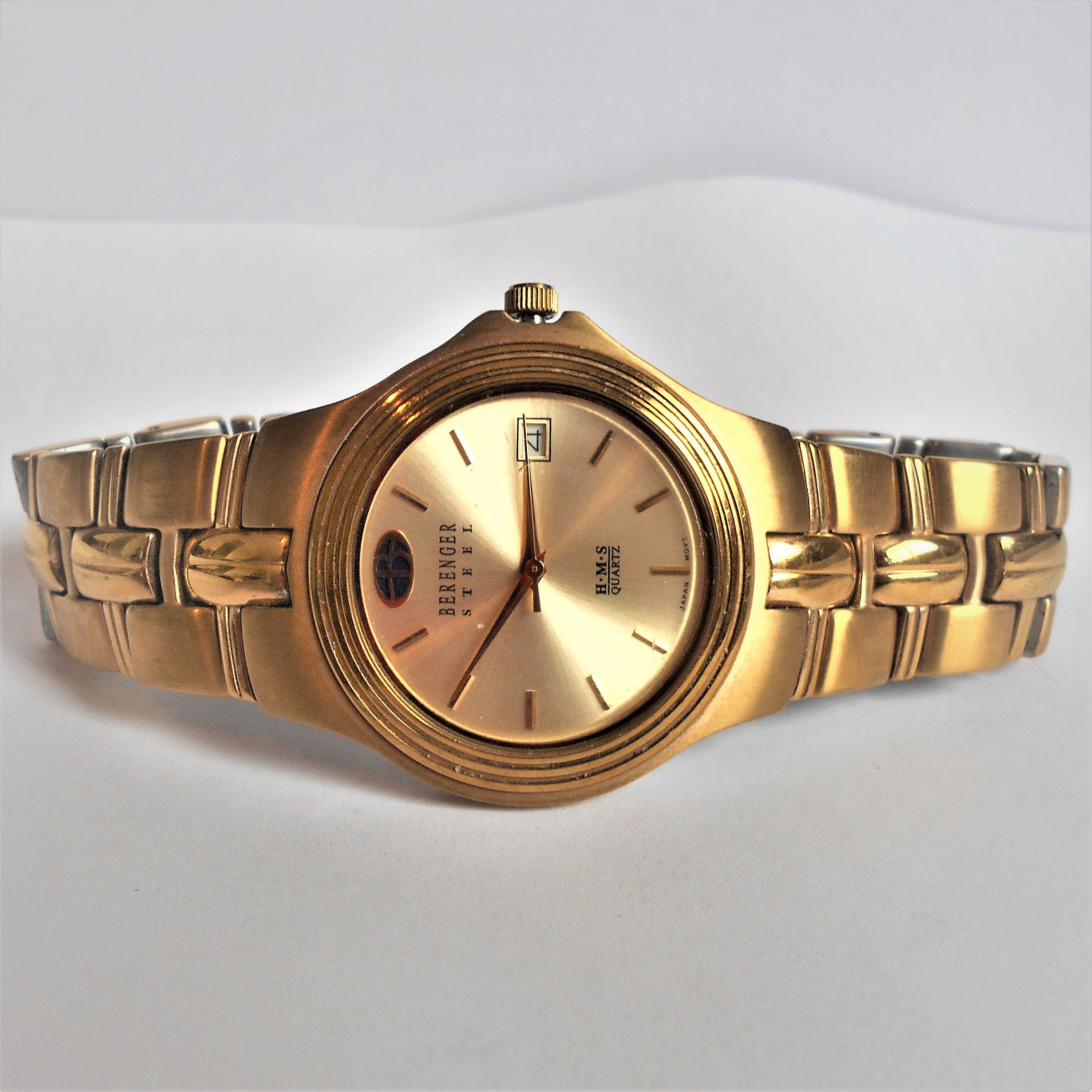 MINT Gold Plated Men s Berenger Steel HMS Quartz Water Resistant