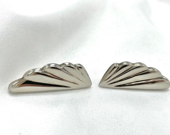Pendientes vintage de plata de ley con forma de ala de ángel, para orejas perforadas, .925