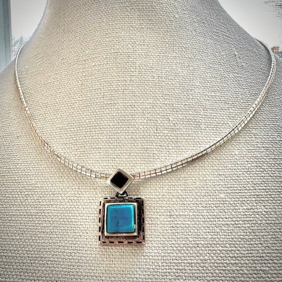 SALE 50% OFF! Vintage Black Onyx and Turquoise Pe… - image 1