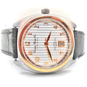 Vintage Dakota Watch: Stainless Steel, Leather Band, Date Window