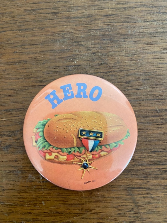 Vintage Collectible Pin Button: “HERO”
