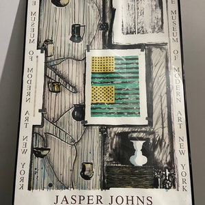 Vintage MOMA print Retrospective Poster by Jasper Johns, Metropolitan Museum of Art