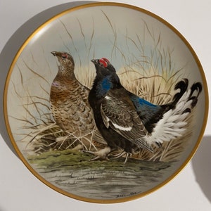 Gamebirds of the World- by Basil Ede- Franklin Porcelain, Franklin Mint- 1979- Black Grouse - Collectors Plate