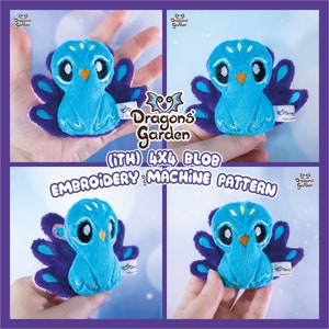 ITH Peacock Chick Blob  | Adorable diy bird birb color elegant feather Plush In The Hoop | With Photo Tutorial, Beginner Friendly