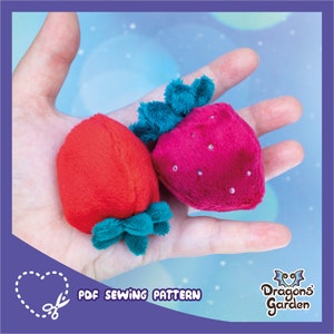 Strawberry Fruit Sewing Pattern Plush Stuffed delicious Softie Plushie DIY Beginner Project PDF Easy with Tutorial cute addition