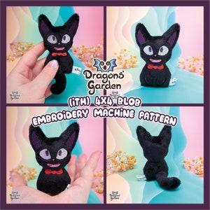 Motif de peluche Blob Noir Kitty | Adorable peluche de chat noir dans le cerceau | Avec tutoriel photo, convivial pour les débutants