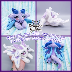 ITH Butterfly Dragoness Plushie Plush Embroidery Pattern | Adorable Dragon Gradient In The Hoop | With Photo Tutorial,Beginner Friendly