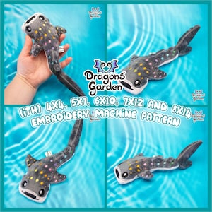 ITH Whale Shark Plush Embroidery Pattern | Adorable Rainbow Sea Rhincodon Typus Plush In The Hoop | With Photo Tutorial, Beginner Friendly
