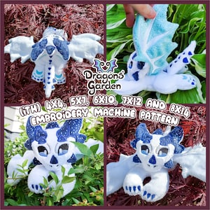 ITH Horned Dragon Spike Plushie Plush Embroidery Pattern | Adorable Dragon Applique In The Hoop | With Photo Tutorial,Beginner Friendly