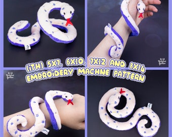 ITH Galaxy Snake Plush Embroidery Pattern | Adorable Snake diy Starry Plush In The Hoop | With Photo Tutorial, Beginner Friendly