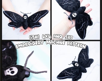 ITH Death Hawk Moth Plush | Moth Plushie Pattern In The Hoop | With Photo Tutorial, Beginner Friendly