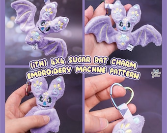 ITH Sugar Bat Charm Pattern | Adorable sweet sugar Bat In The Hoop | With Photo Tutorial, Beginner Friendly