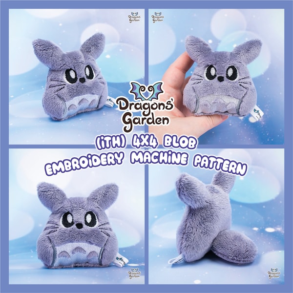 ITH Totoro Blob Plush Embroidery Pattern | Adorable My Neighbor Totoro Plushie In The Hoop | With Photo Tutorial, Beginner Friendly