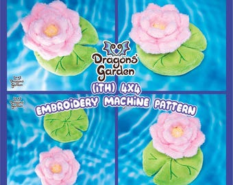 ITH Lotus Plush Flower | 4x4 In the Hoop Embroidery Machine Pattern | With Photo Tutorial, Beginner Friendly
