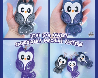 ITH Owlet Charm Pattern | Cute Chibi Bird Keychain Plush In The Hoop | With Photo Tutorial, Beginner Friendly