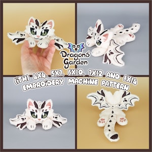 ITH Dragon Cat | 4x4, 5x7, 6x10, 7x12 and 8x14 In the Hoop Embroidery Machine Pattern | With Photo Tutorial, Beginner Friendly