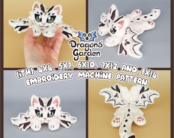 ITH Dragon Cat | 4x4, 5x7, 6x10, 7x12 and 8x14 In the Hoop Embroidery Machine Pattern | With Photo Tutorial, Beginner Friendly