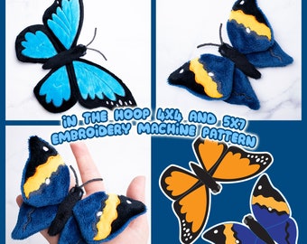 ITH Oakleaf and Monarch Butterfly | Butterflies Plushie Pattern In The Hoop | With Photo Tutorial,Beginner Friendly