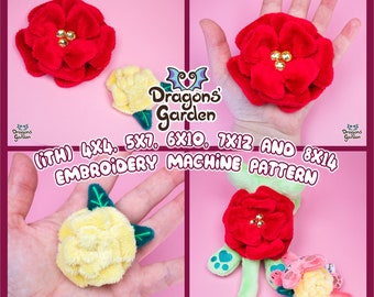 ITH Rose Plush Flower Pattern | Flower Rose Valentine Holiday In The Hoop | With Photo Tutorial, Beginner Friendly