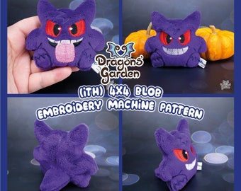 ITH Purple Mischievous Cat Blob | Pocket Monster | 4x4 In the Hoop Embroidery Machine Pattern | With Photo Tutorial Beginner Friendly