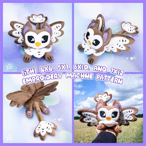 ITH Owl Griffin Plush Embroidery Pattern | Adorable Gryphon Bird Lion In The Hoop | With Photo Tutorial,Beginner Friendly