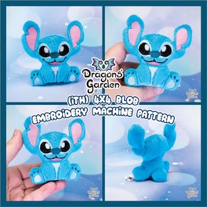 ITH Blue Alien Blob Plushie Pattern | 4x4 In the Hoop Embroidery Machine Pattern | Koala Alien Puppy | With Photo Tutorial Beginner Friendly