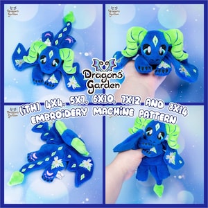 ITH Dogwood Blossom Dragon | 4x4, 5x7, 6x10, 7x12 and 8x14 In the Hoop Embroidery Machine Pattern | With Photo Tutorial, Beginner Friendly
