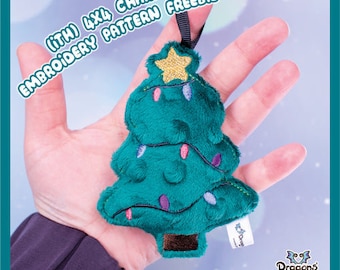 ITH Christmas Tree Charm (Embroidery File 4x4)  | Adorable Christmas Tree Holiday In The Hoop | With Photo Tutorial,Beginner Friendly