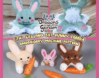 ITH Bunny (Embroidery File 4x4&quot; and 5x7&quot;) | (10x10 cm) (13x18 cm) In the Hoop Embroidery Machine Pattern | With Photo Tutorial, Beginner ITH