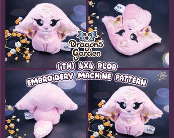 ITH Pink Spirit Fuchs Kitsune Blob | | 10x10cm In the Hoop Stickmaschine Muster | Mit Foto-Tutorial, Anfängerfreundlich