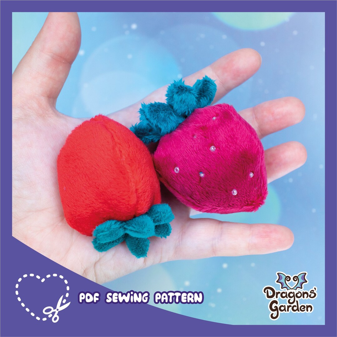 Strawberry Fruit Sewing Pattern Plush Stuffed Delicious Softie Plushie
