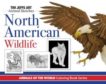 North American Wildlife. Digital Download Coloring Book by Tim Jeffs