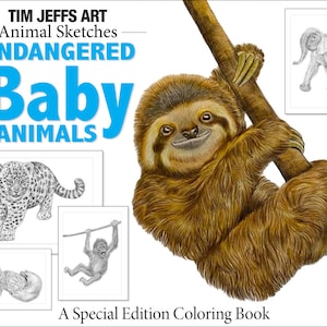 Endangered Baby Animals. A Special Edition Digital Download Coloring Book by Tim Jeffs image 1